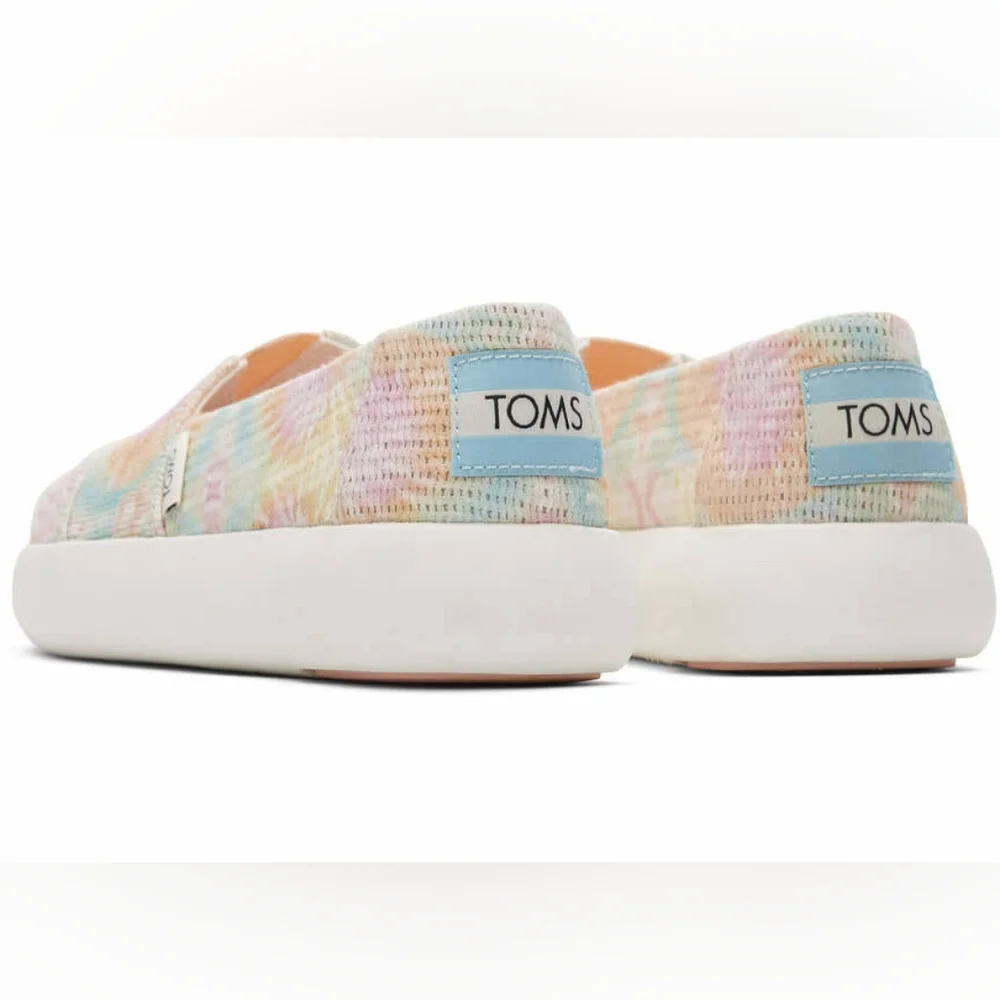 👣TOM'S 🌱ALPARGATA Candy Pink Tie Dyed Crochet Espadrilles footwear
